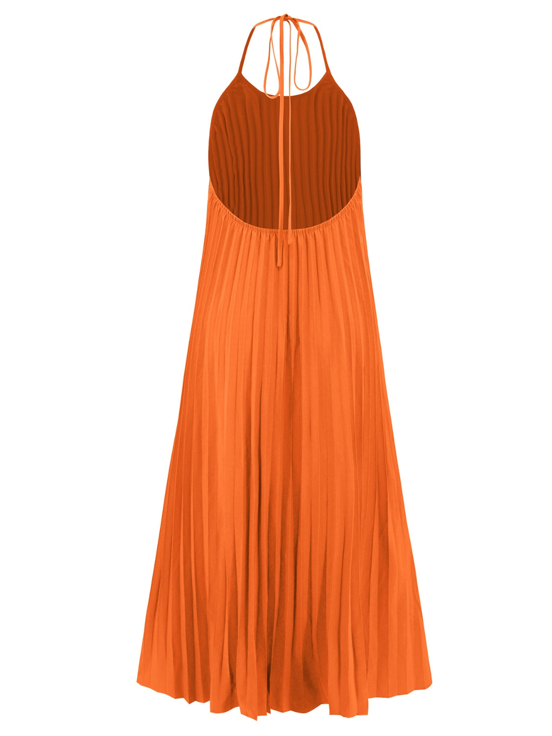Pleated Halter Neck Sleeveless Dress (6 colors)