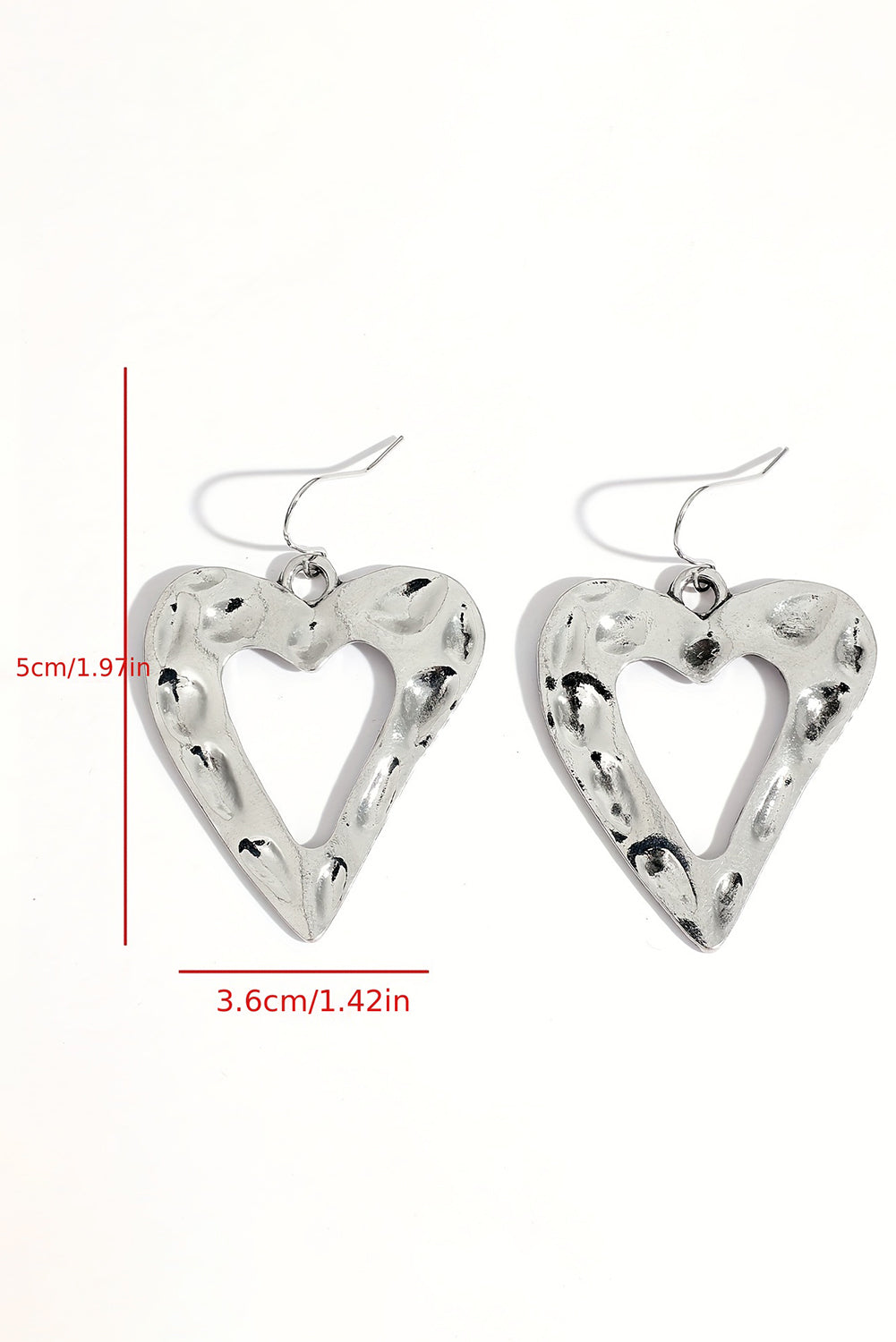 White Hollowed Heart Shape Earrings