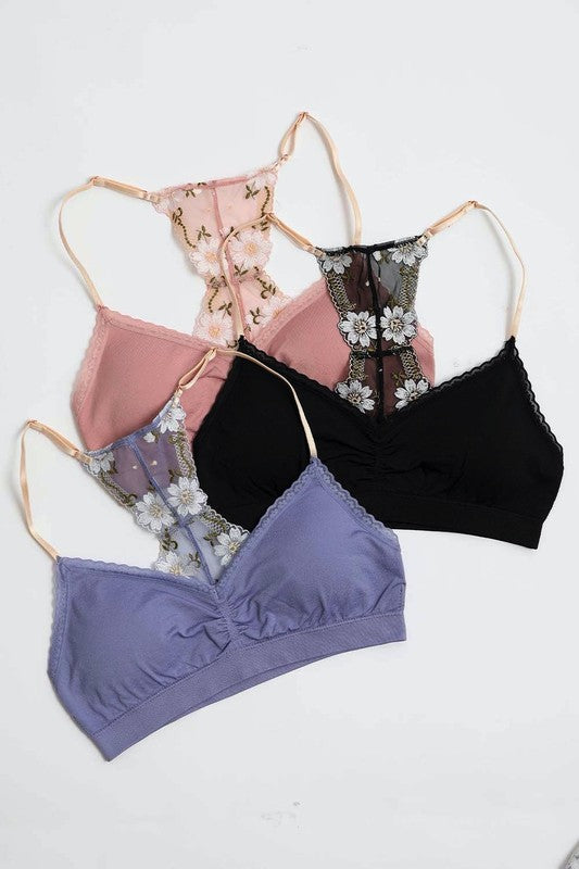 Floral Lattice Bralette (3 colors)