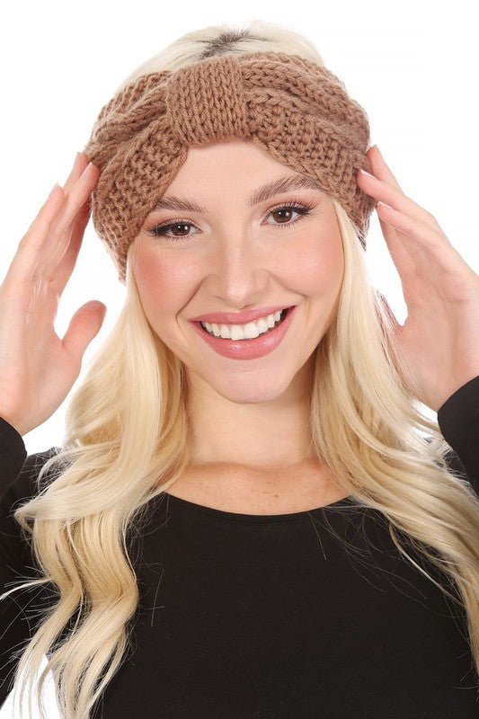 Winter Crochet Bow Twisted Head Band (6 Colors)