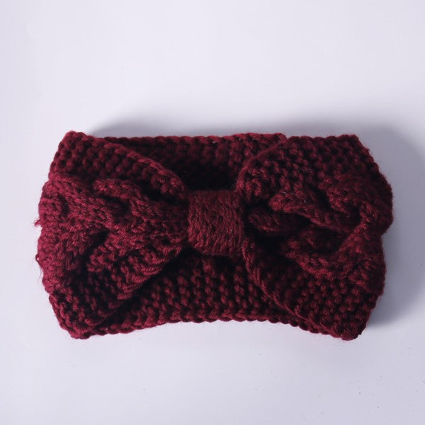 Winter Crochet Bow Twisted Head Band (6 Colors)