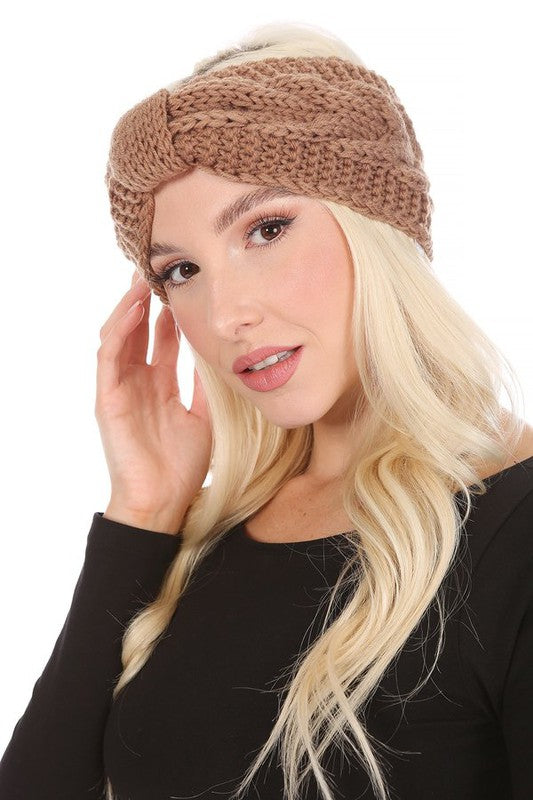 Winter Crochet Bow Twisted Head Band (6 Colors)