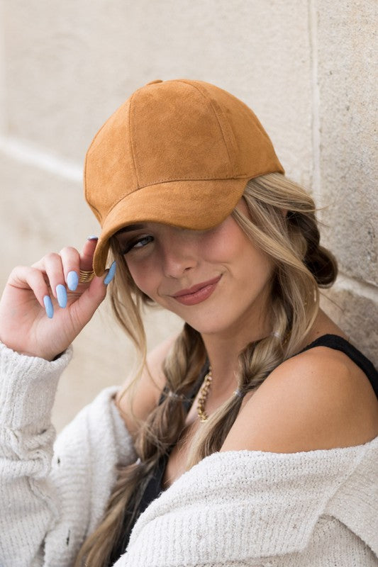 Suede Boyfriend Ball Cap Hat (6 Color Options)