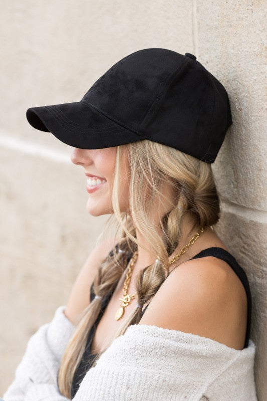 Suede Boyfriend Ball Cap Hat (6 Color Options)