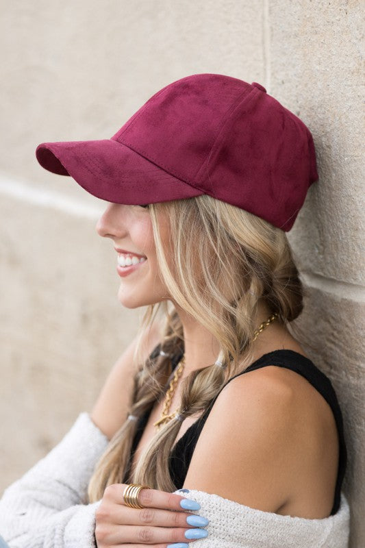 Suede Boyfriend Ball Cap Hat (6 Color Options)