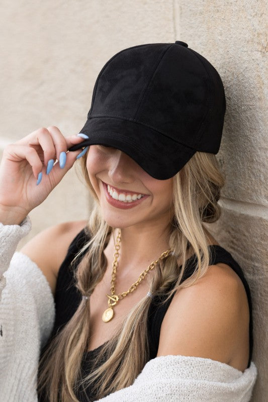 Suede Boyfriend Ball Cap Hat (6 Color Options)