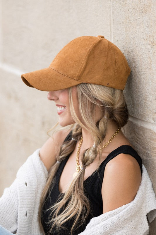 Suede Boyfriend Ball Cap Hat (6 Color Options)