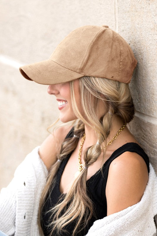 Suede Boyfriend Ball Cap Hat (6 Color Options)