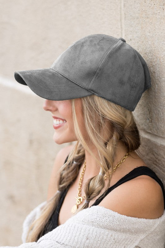 Suede Boyfriend Ball Cap Hat (6 Color Options)