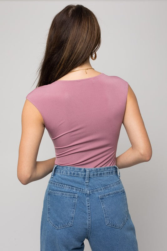 Cap Sleeve Square Neck Bodysuit (2 Color Options)