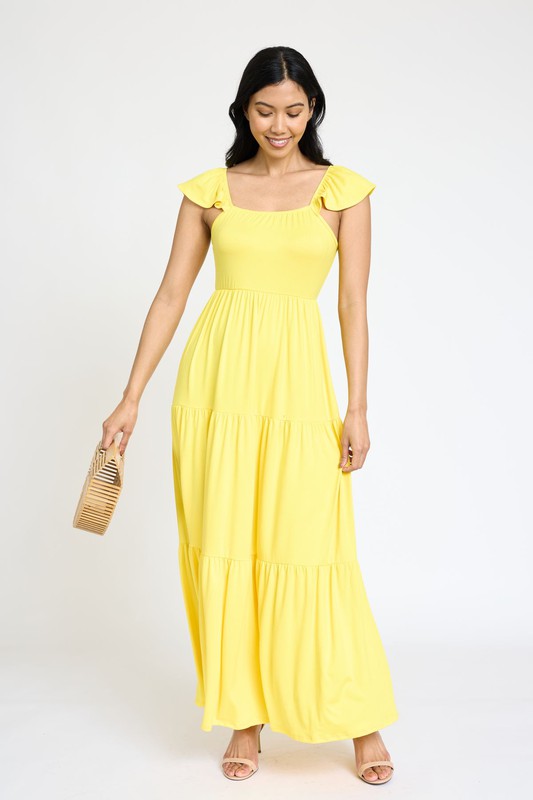 Flutter Sleeve Flowy Tiered Sundress 6 colors