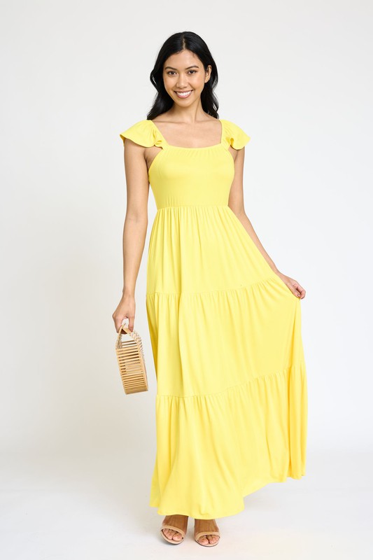 Flutter Sleeve Flowy Tiered Sundress 6 colors