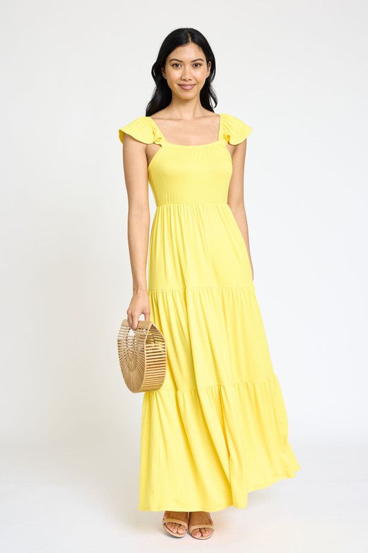 Flutter Sleeve Flowy Tiered Sundress 6 colors