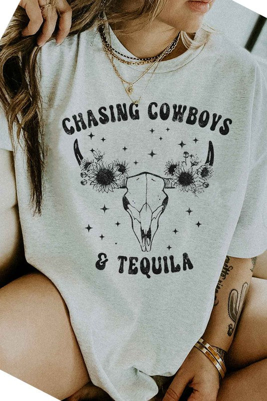 Cowboys and Tequila Graphic Plus Size Tee (7 Colors)