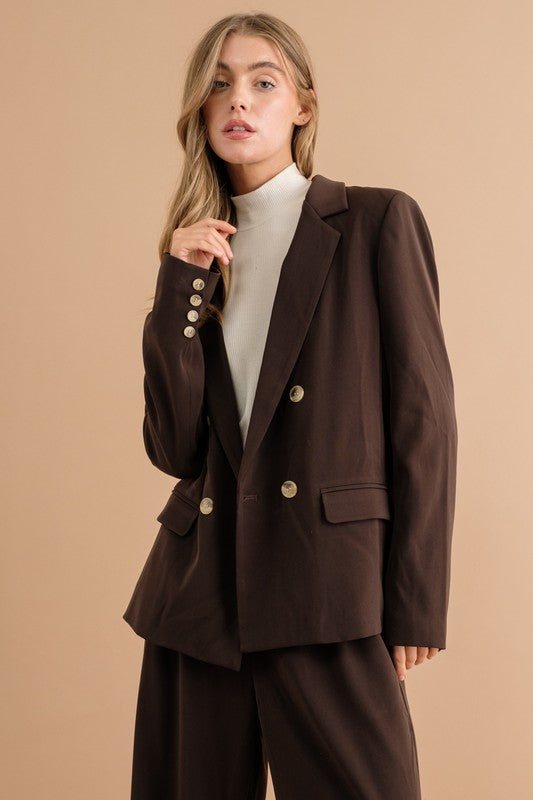 Double Button Blazer Jacket (3 Colors)