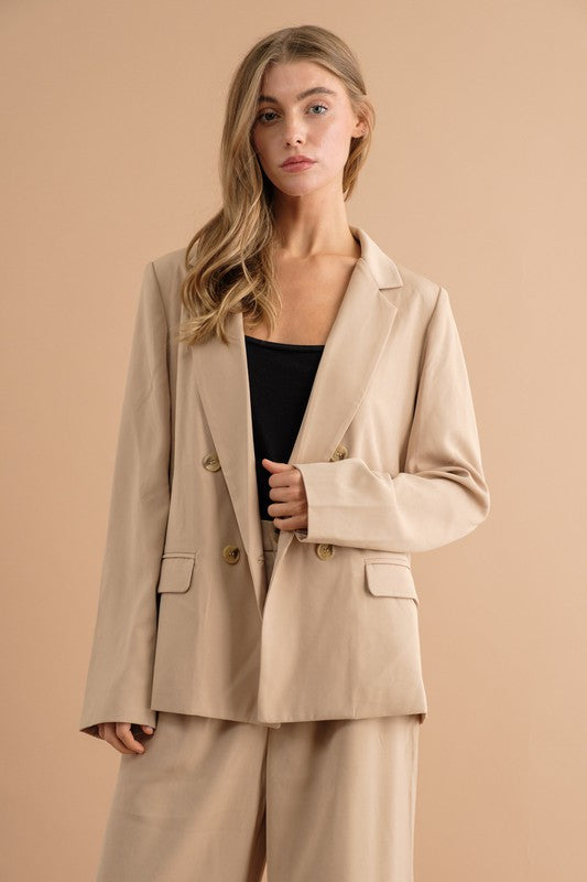 Double Button Blazer Jacket (3 Colors)