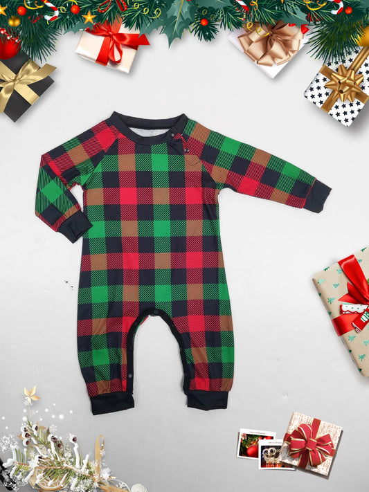 Reindeer Graphic Top and Plaid Pants Set (infant)