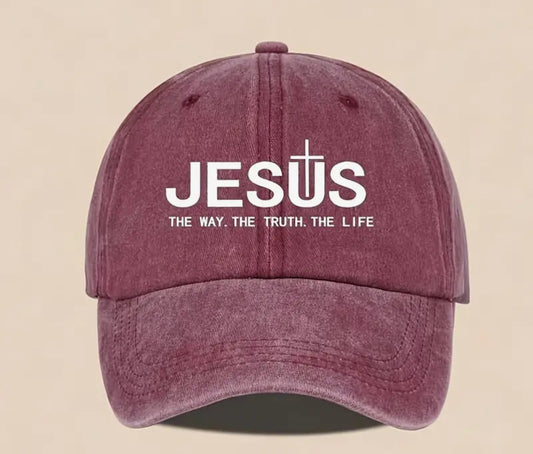 Soft Cotton Baseball Cap With Jesus Print