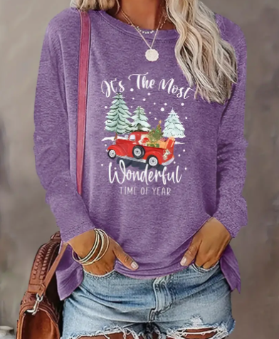 Vintage Christmas Long Sleeve T-Shirt - It's The Most Wonderful Time