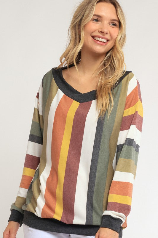 Wide V Neck Plus Sweatshirt (3 Colors)