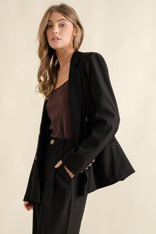 Double Button Blazer Jacket (3 Colors)